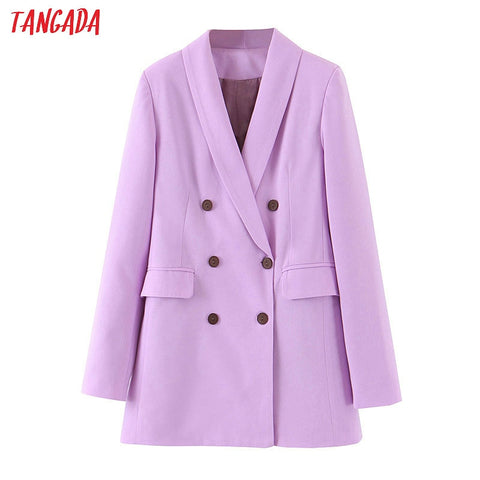Tangada fashion women purple blazer
